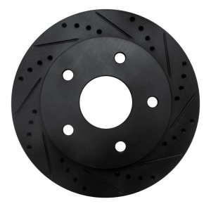 Dodge Ram 1500 Pickup Brake Rotor (1) - Front Right - R1 Concepts - Drilled & Slotted - Black - `00-`01